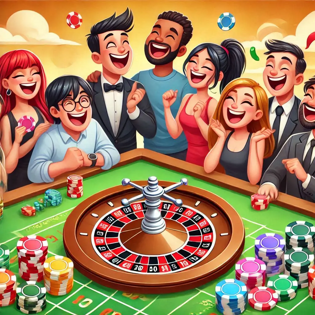 personnes jouant à la roulette GOLDENVEGAS CASINO